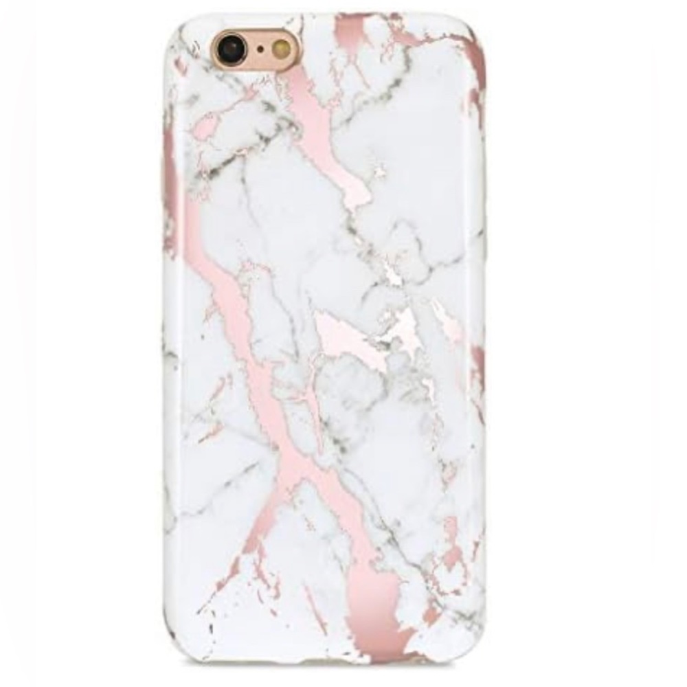 iPhone 6 Case/iPhone 6S Case for Girls, Shiny Rose Gold Marble